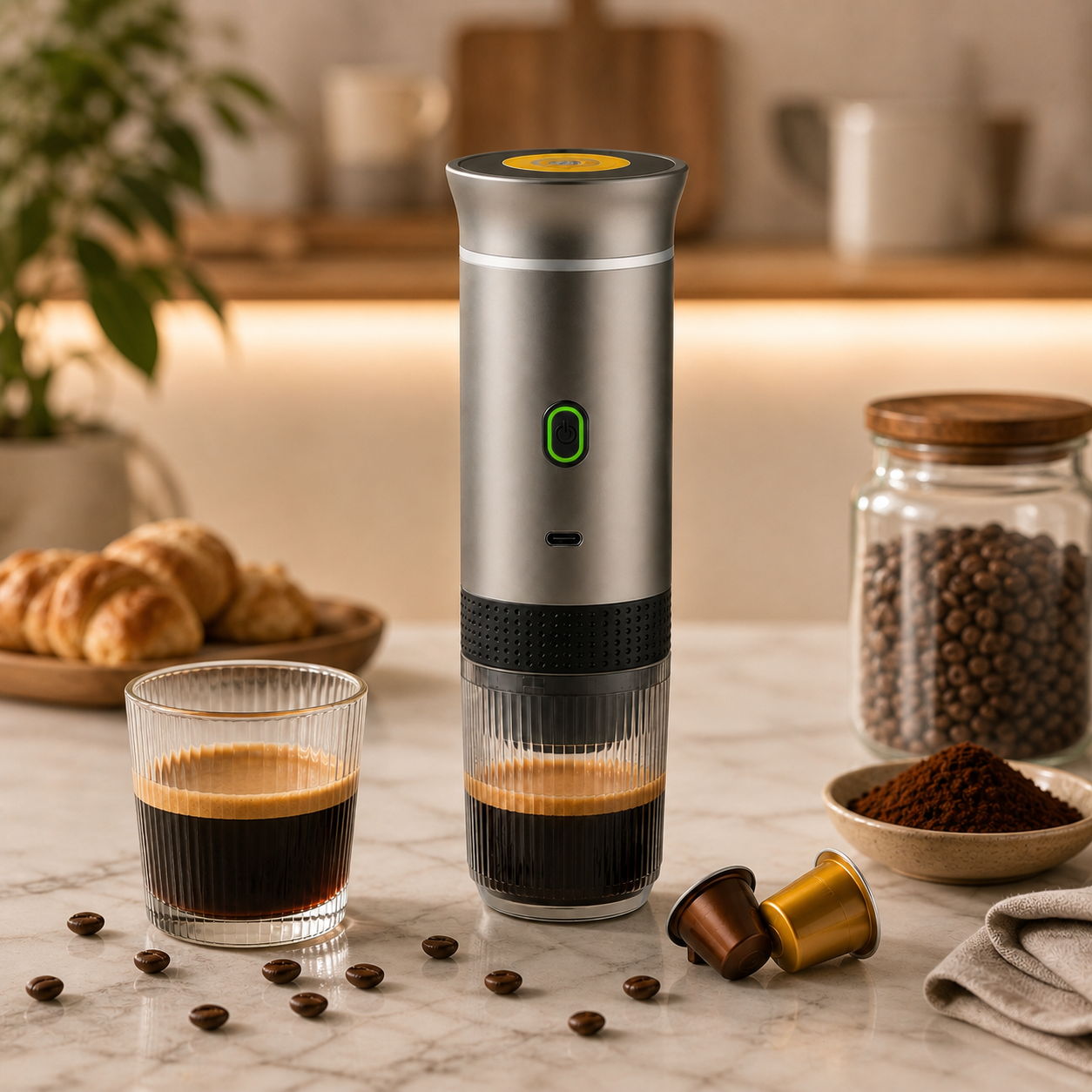 Przenośny Ekspres do Kawy 3w1 – Espresso w Podróży | USB-C | 20 Bar